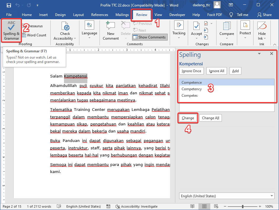 3 Cara Mengubah Ejaan Inggris ke Indonesia Word untuk Daftar Pustaka Skripsi dan Makalah