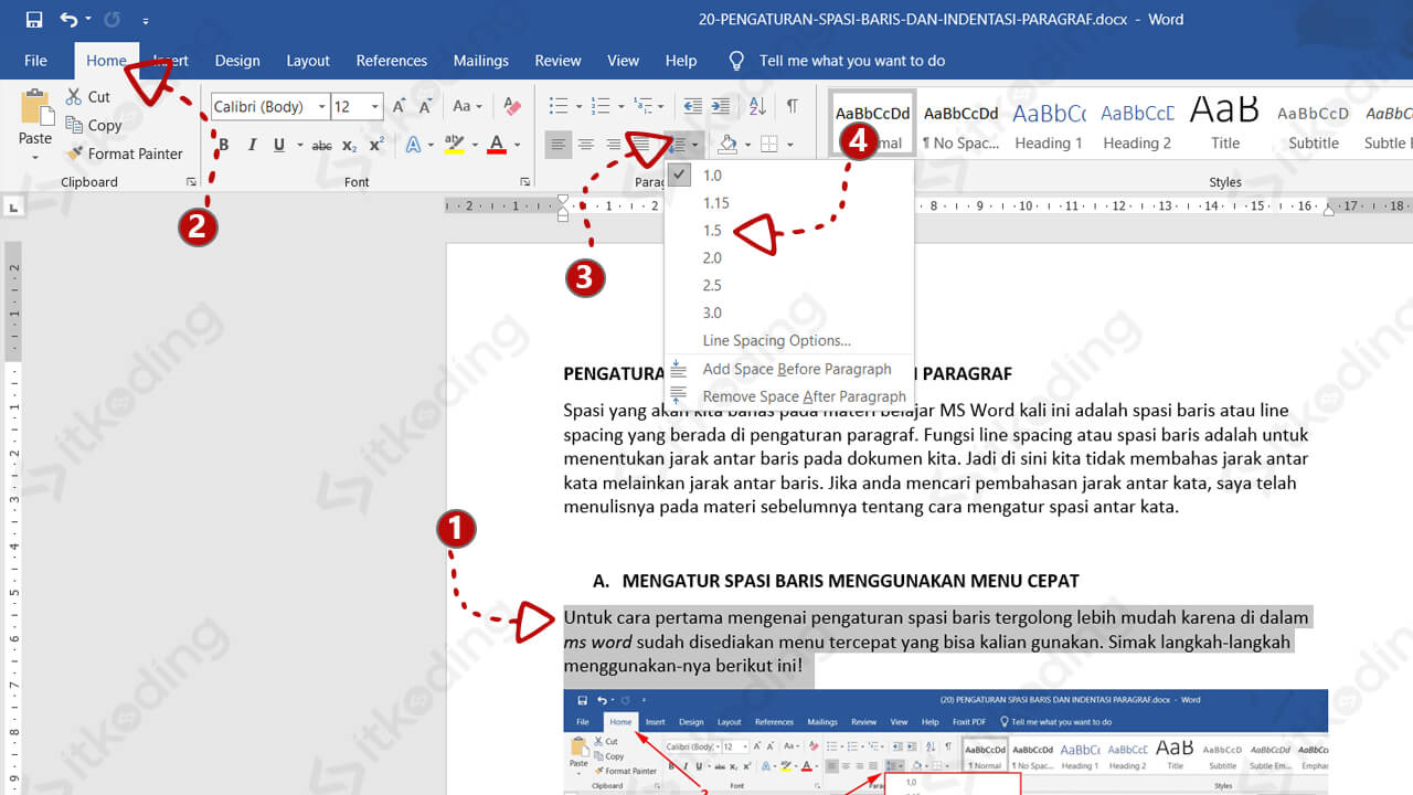 Atur Spasi di Word Panduan Lengkap - LKomBis