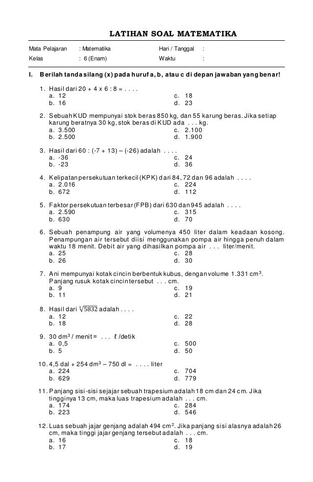 5 Fakta Mengejutkan dari Latihan Soal 3.1 Matematika Kelas 6 yang Wajib Kamu Tahu