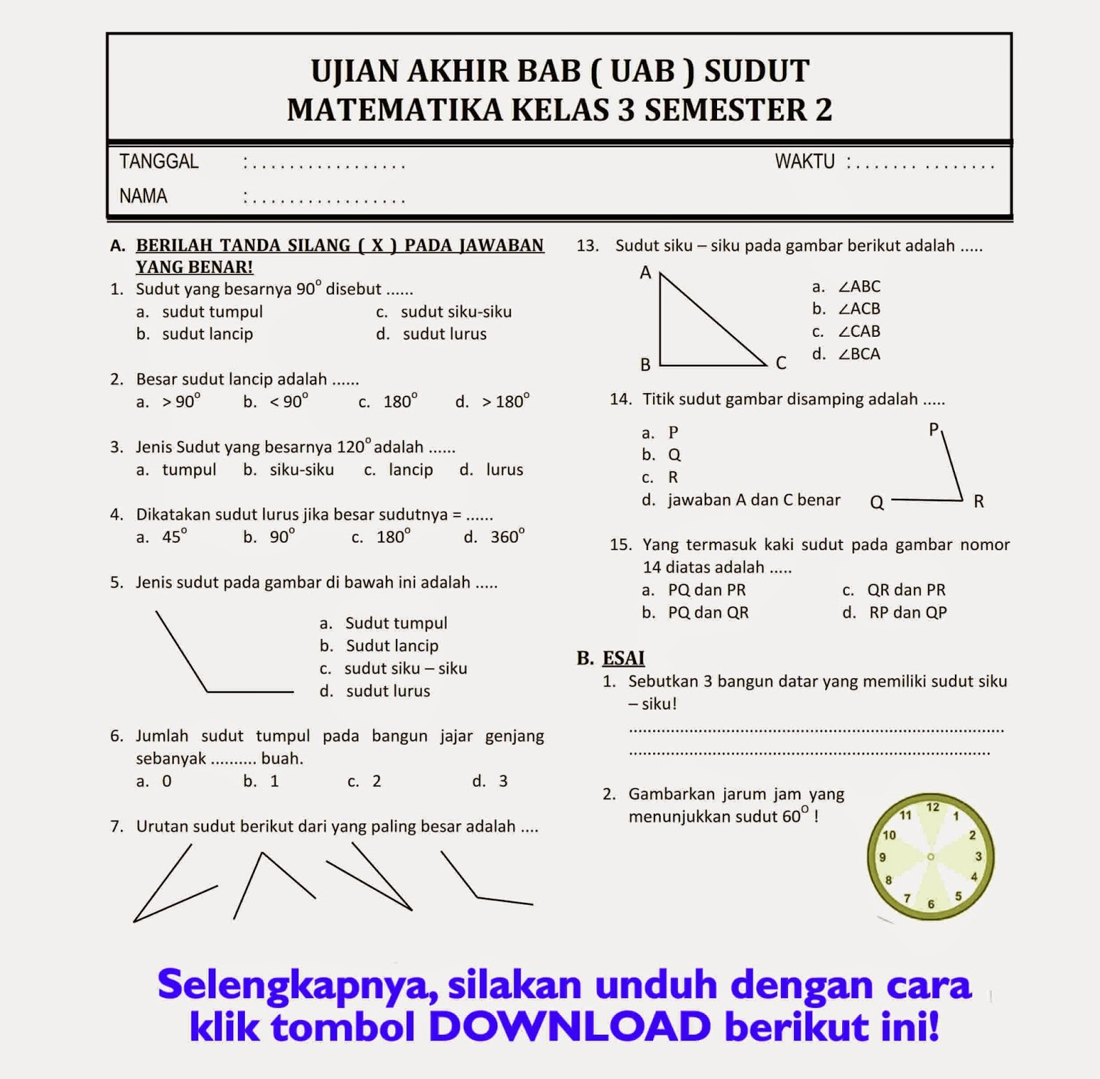 5 Soal UTS Tema 5 Kelas 3 Semester 2 Kurikulum 2013 yang Sering Muncul di Ujian
