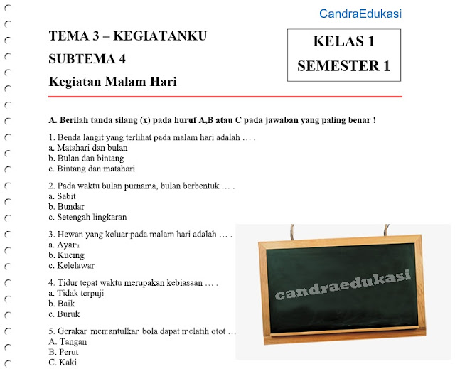 Akhirnya Terungkap 5 Soal Latihan Kelas 1 Tema 3 Subtema 4 Paling Sulit