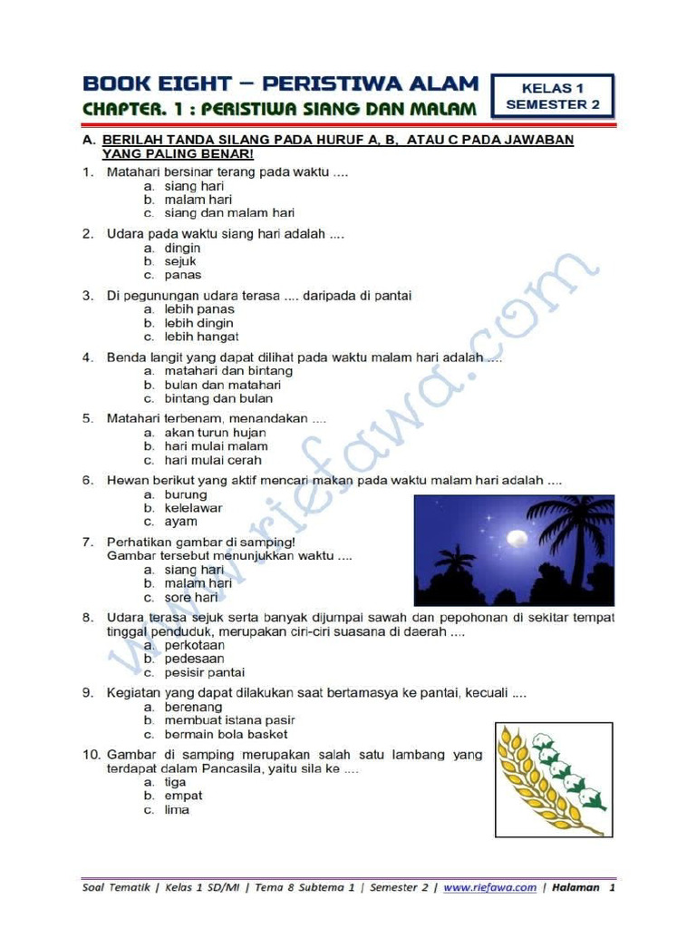 Jangan Sampai Salah Latihan, Ini Contoh Soal Kelas 1 Tema 8 Subtema 1 yang Sering Muncul di Ujian