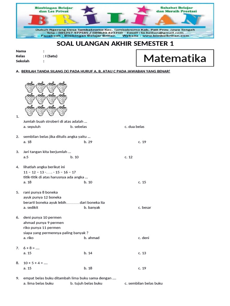 Ternyata Ini Contoh Soal Kelas 1 Tema 8 Subtema 2 yang Paling Sering Muncul di Ujian 2026