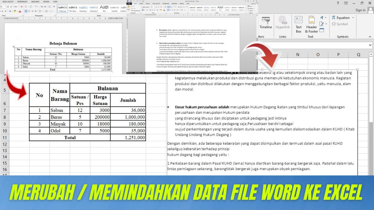 Cara Merubah File Ms Word Ke Ms Excel Convert Word File To Excel Cara Merubah File Ms Word Ke Ms Excel Convert Word File To Excel