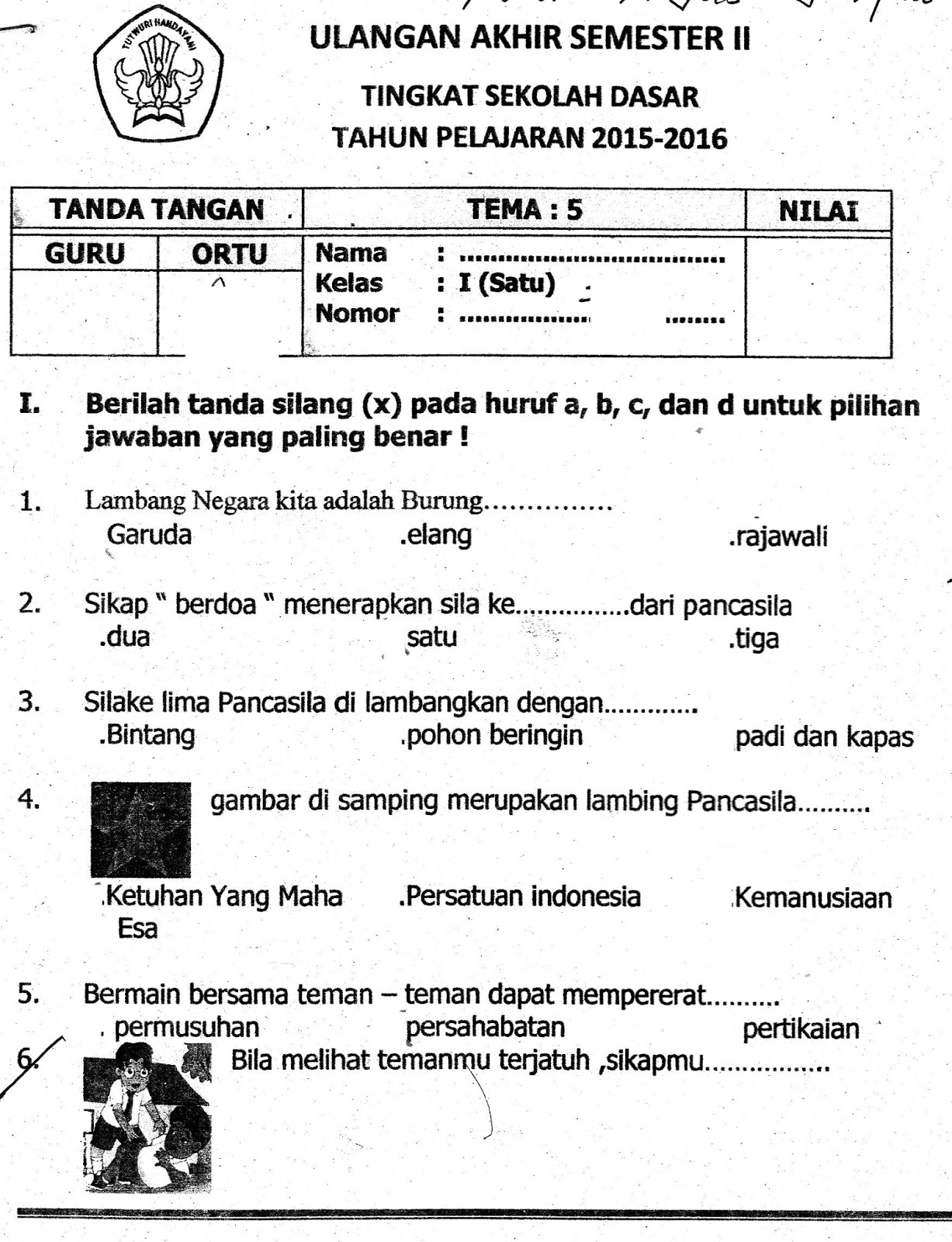 7 Contoh Soal Kelas 1 Tema 5 K13 yang Wajib Dikuasai Siswa Sebelum Ulangan Akhir Semester
