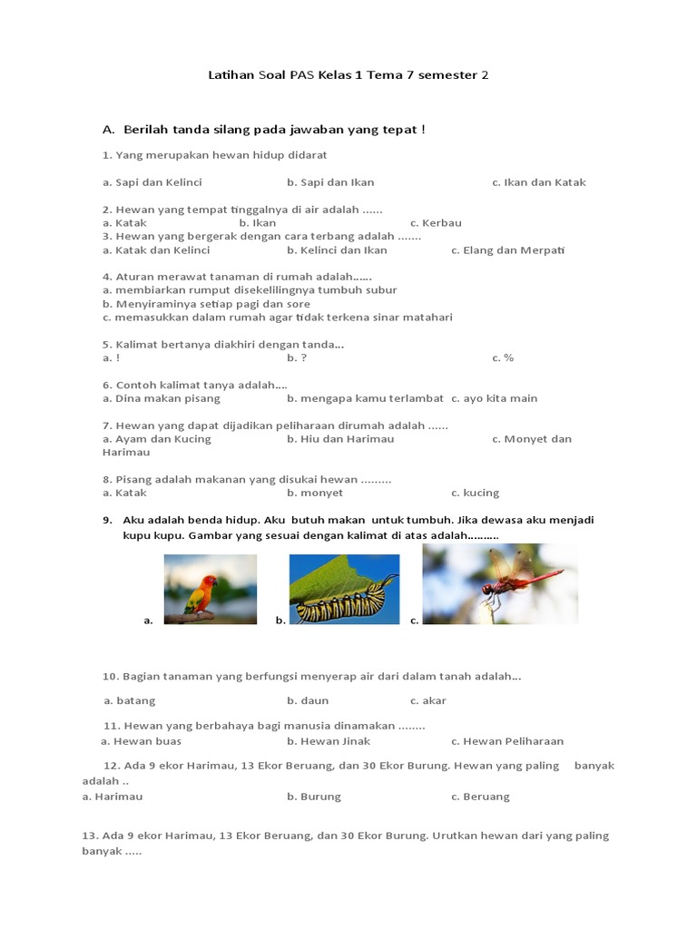 Latihan Soal Tema 7 Kelas 1 SD PDF Seni Disiplin Bahasa Griya Latihan Soal Tema 7 Kelas 1 SD PDF Seni Disiplin Bahasa Griya