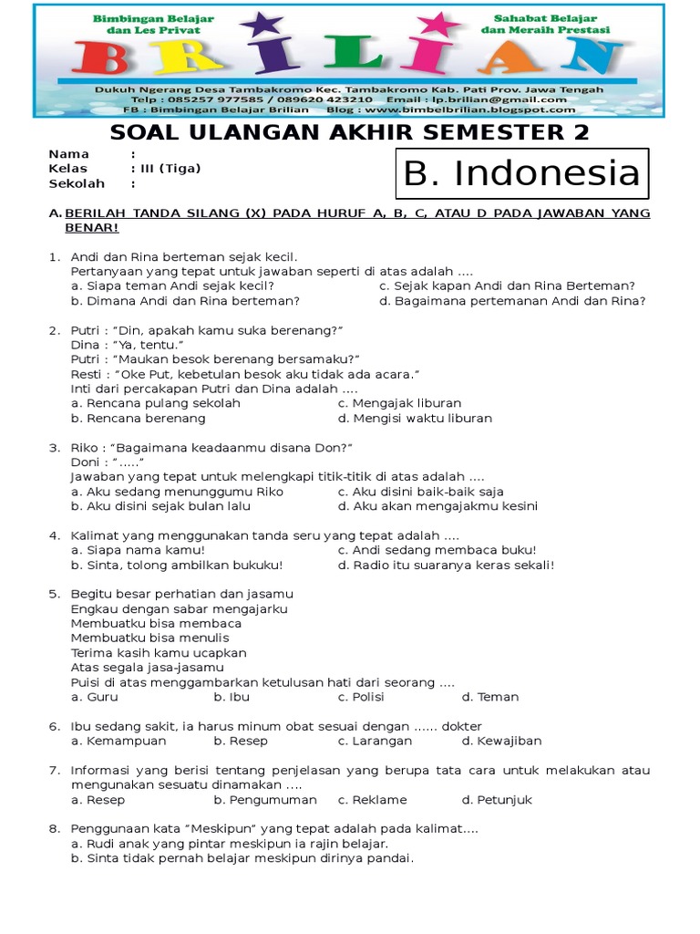 Menguasai Bahasa Indonesia di Kelas 3 SD Panduan Lengkap Soal dan Menguasai Bahasa Indonesia di Kelas 3 SD Panduan Lengkap Soal dan