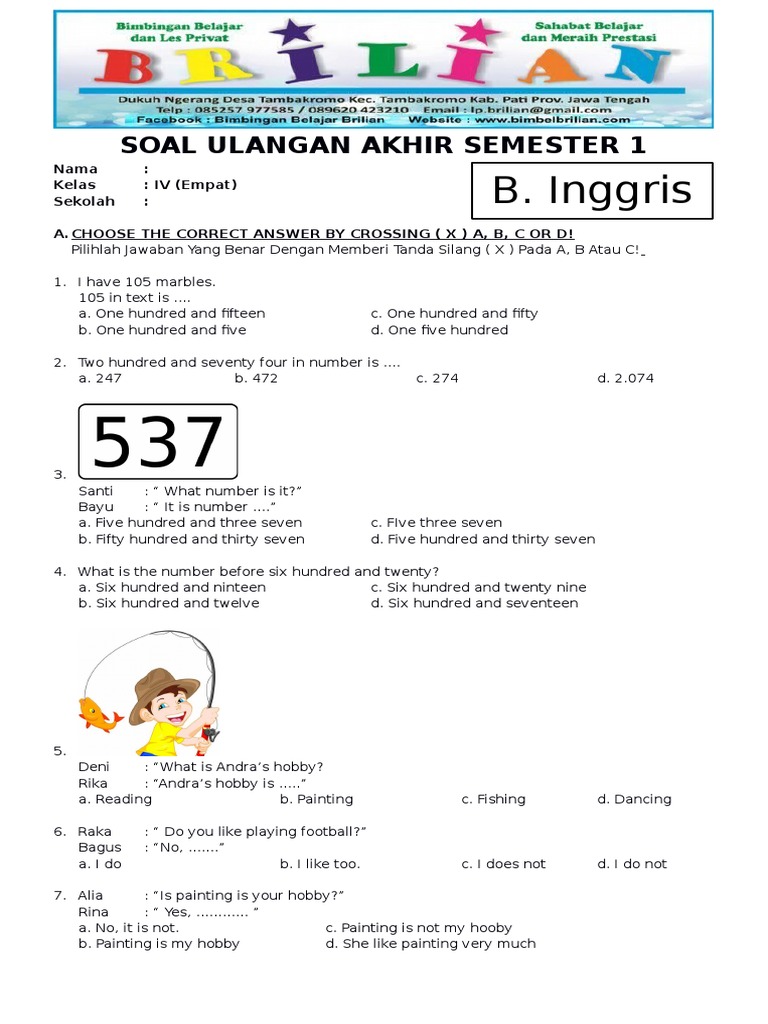 Kumpulan Soal Bahasa Inggris Kelas 4 Semester 2 Terbaru 2026 Wajib Dipelajari Agar Anak Tembus Nilai 100