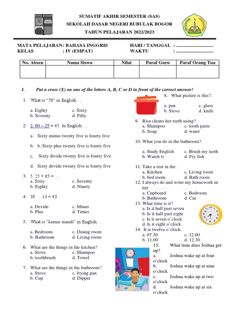 Rahasia Kumpulan Soal Bahasa Inggris Kelas 4 Semester 2 yang Wajib Dikuasai Sebelum Ujian