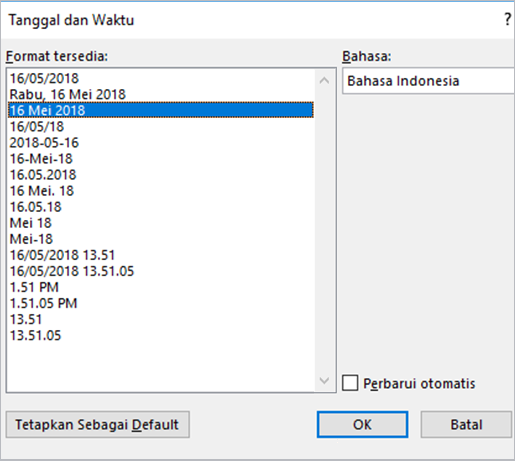 Menyisipkan tanggal hari ini dalam dokumen Word - Dukungan Microsoft Menyisipkan tanggal hari ini dalam dokumen Word - Dukungan Microsoft