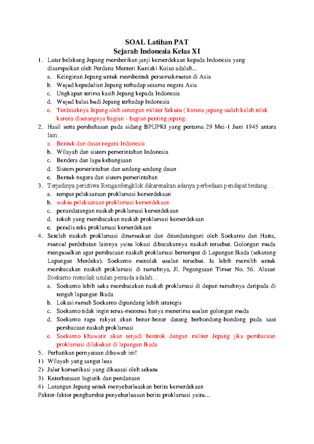 Terbukti 5 Contoh Soal PAT Essay Sejarah Indonesia Kelas 11 Semester 2 yang Wajib Kuasai