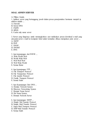 Rahasia Lulus Ujian dengan Bocoran Soal Adm Server Kelas 12 Semester 1 Terbaru Rahasia Lulus Ujian dengan Bocoran Soal Adm Server Kelas 12 Semester 1 Terbaru