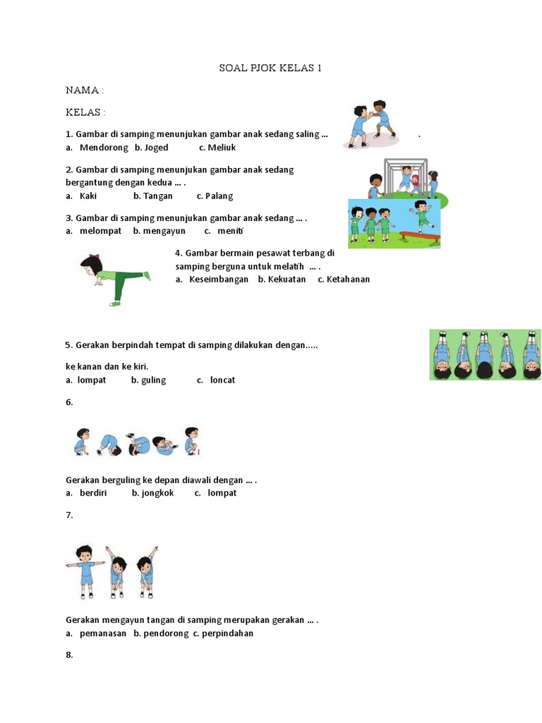 Wajib Tahu Contoh Soal PJOK Kelas 1 Tema 3 Pembelajaran 4 Agar Anak Siap Ujian Wajib Tahu Contoh Soal PJOK Kelas 1 Tema 3 Pembelajaran 4 Agar Anak Siap Ujian