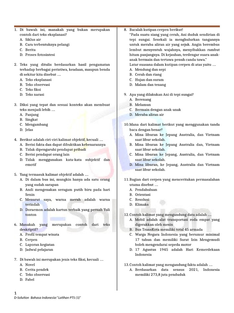 Waspada Perundungan! Simak Latihan Soal Bahasa Kelas 8 Semester 1 untuk Edukasi Siswa